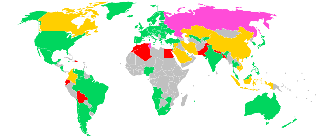 Legality of bitcoin by country or territory